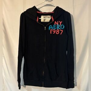 Black Aero Zip-Up Hoodie